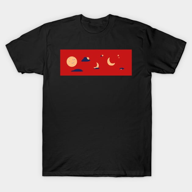 Sleepy Moon Banner T-Shirt by Dearly Mu